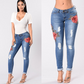 Embroidery jeans stretch jeans pants