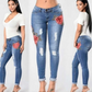 Embroidery jeans stretch jeans pants