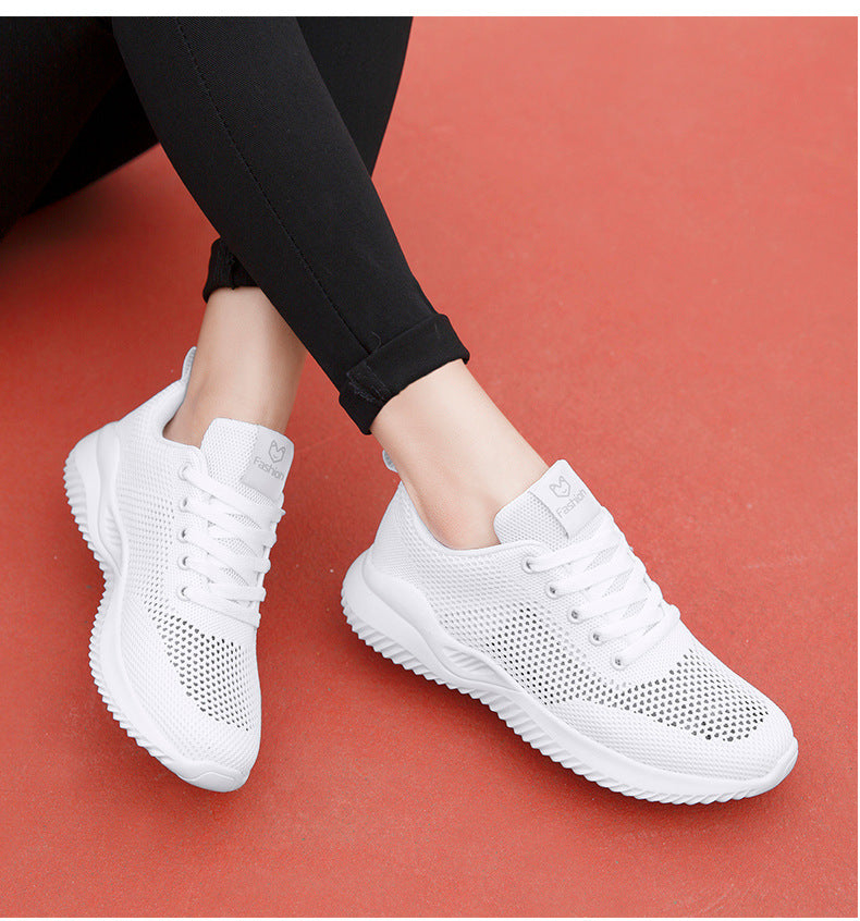 Mesh Sports Women's Shoes Korean Casual  White