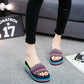 Hot word with Liangtuo platform slope with thick bottom slip Home Furnishing lady shoes slippers wholesale summer beach