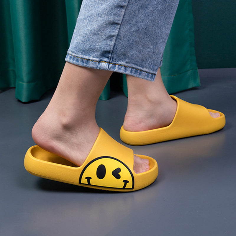 Indoor Slipper Women Sandals Fashion Cartoon Smiling Student Couple Sandals Male