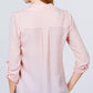 3/4 Roll Up Sleeve Pocket W/zipper Detail Woven Blouse