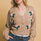 Mid cropped flower cardigan