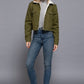 Button Closure Sherpa Lined Twill jacket Womens