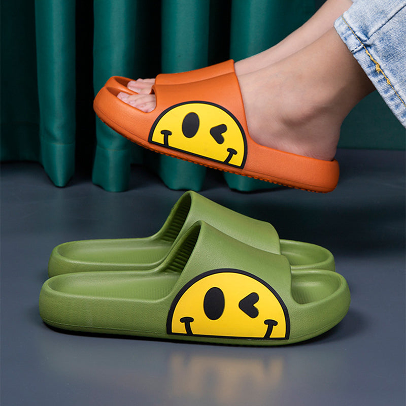 Indoor Slipper Women Sandals Fashion Cartoon Smiling Student Couple Sandals Male