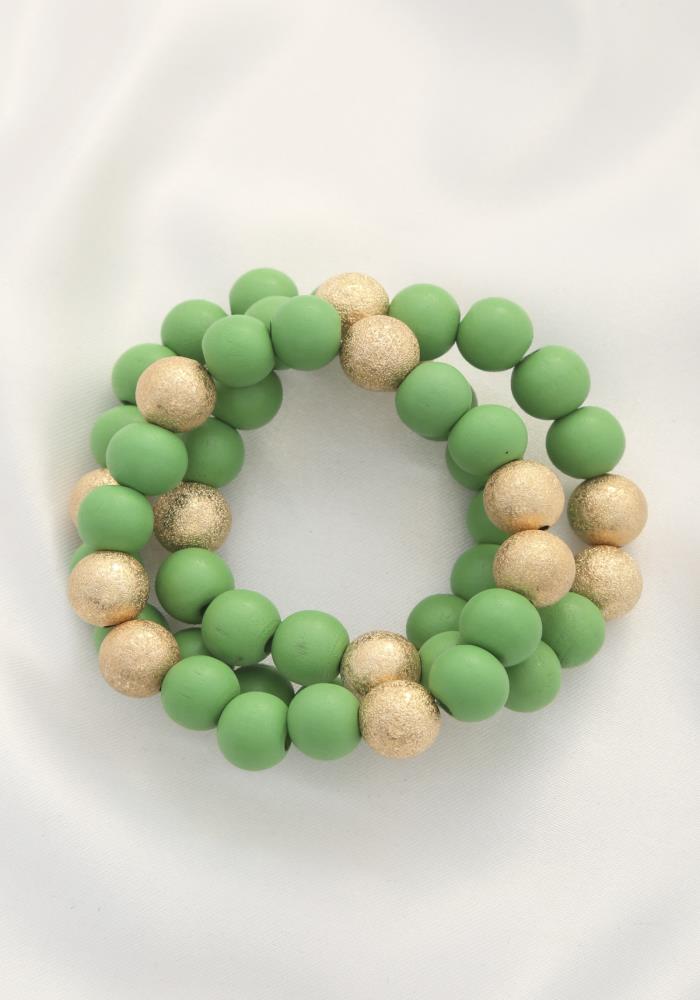 Metal Wood Bead Bracelet - SIUM