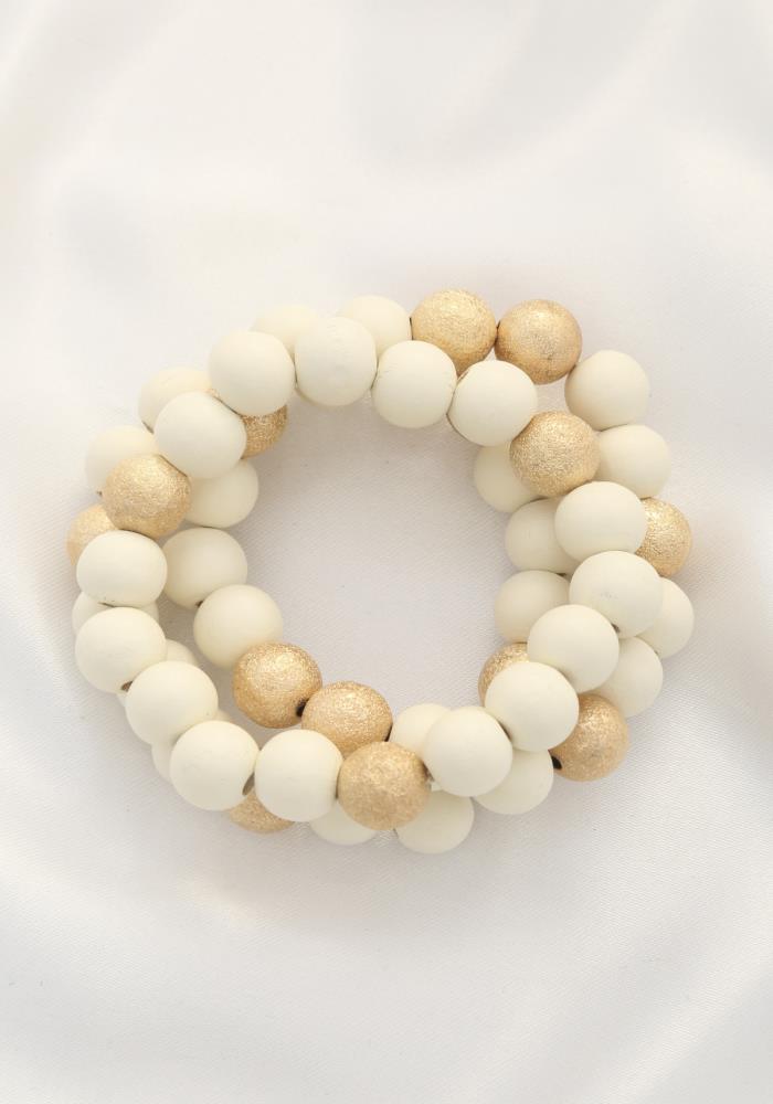 Metal Wood Bead Bracelet - SIUM