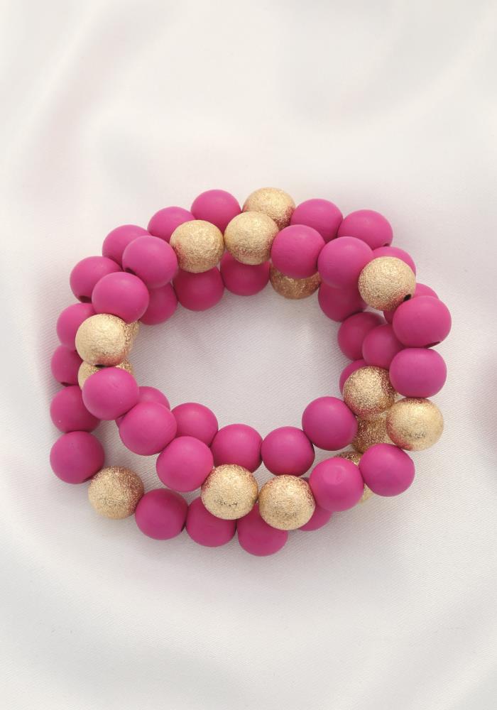 Metal Wood Bead Bracelet - SIUM