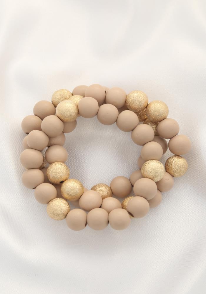 Metal Wood Bead Bracelet - SIUM