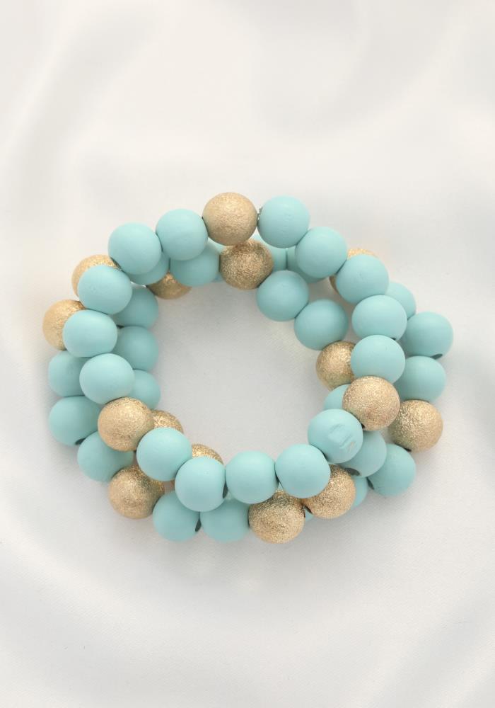 Metal Wood Bead Bracelet - SIUM