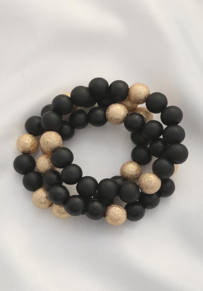 Metal Wood Bead Bracelet - SIUM