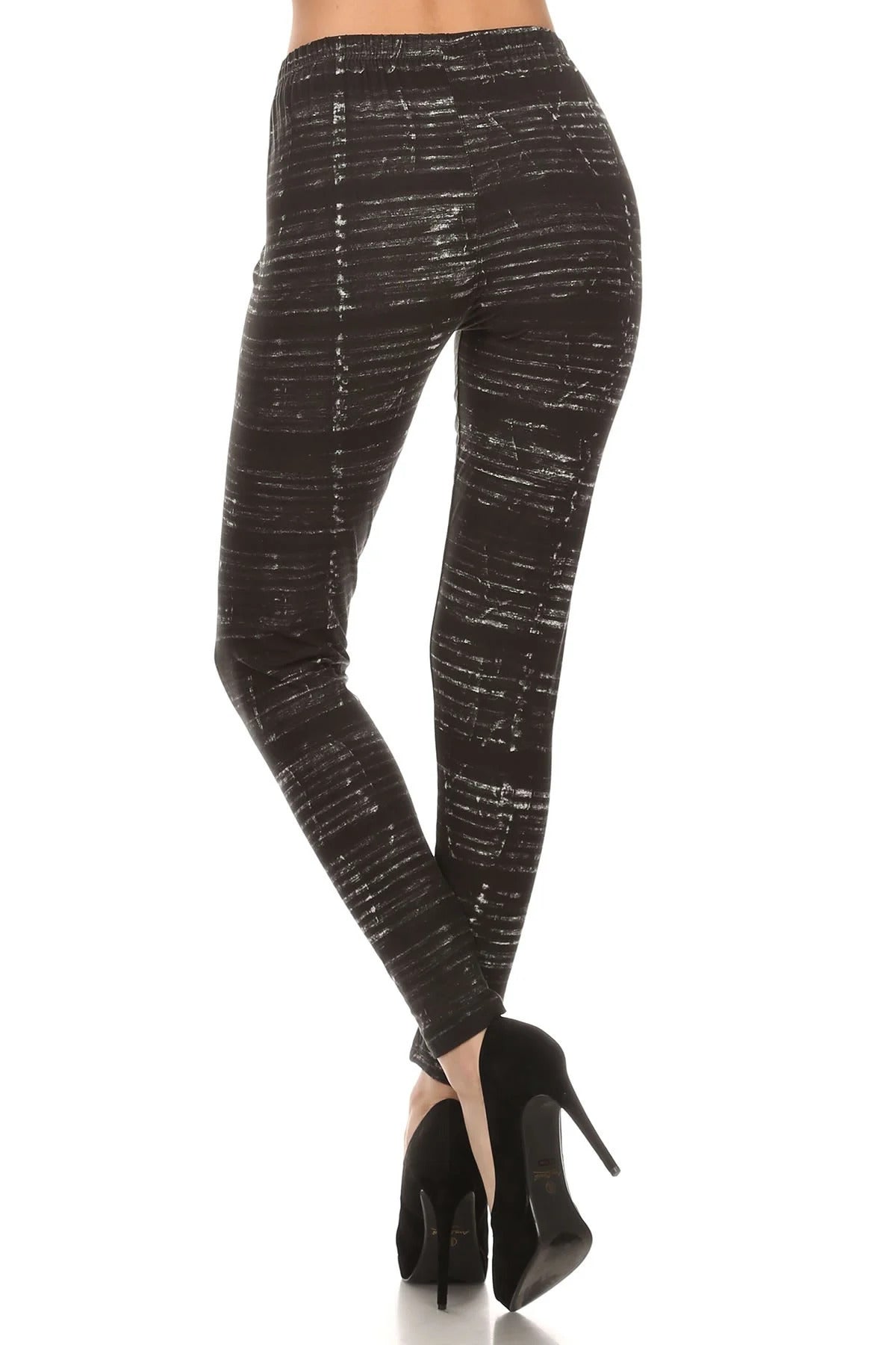 Tie Dye Print, Full Length Leggings In A Fitted Style With A Banded High Waist - SIUM