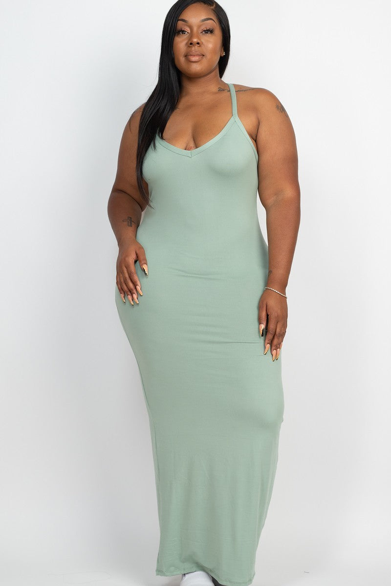 Plus Racer Back Maxi Dress - SIUM