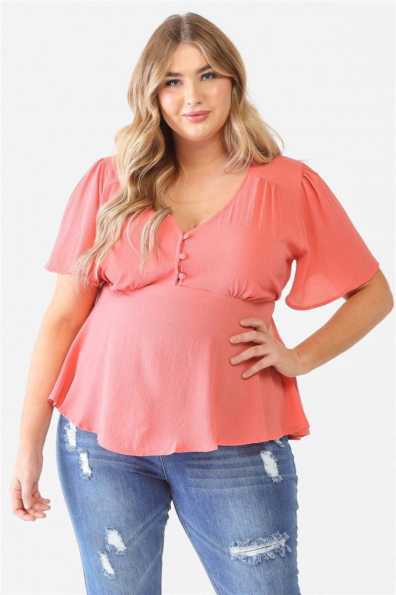 Plus Tie Detail Flare Top - SIUM