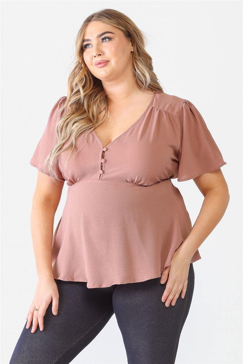 Plus Tie Detail Flare Top - SIUM