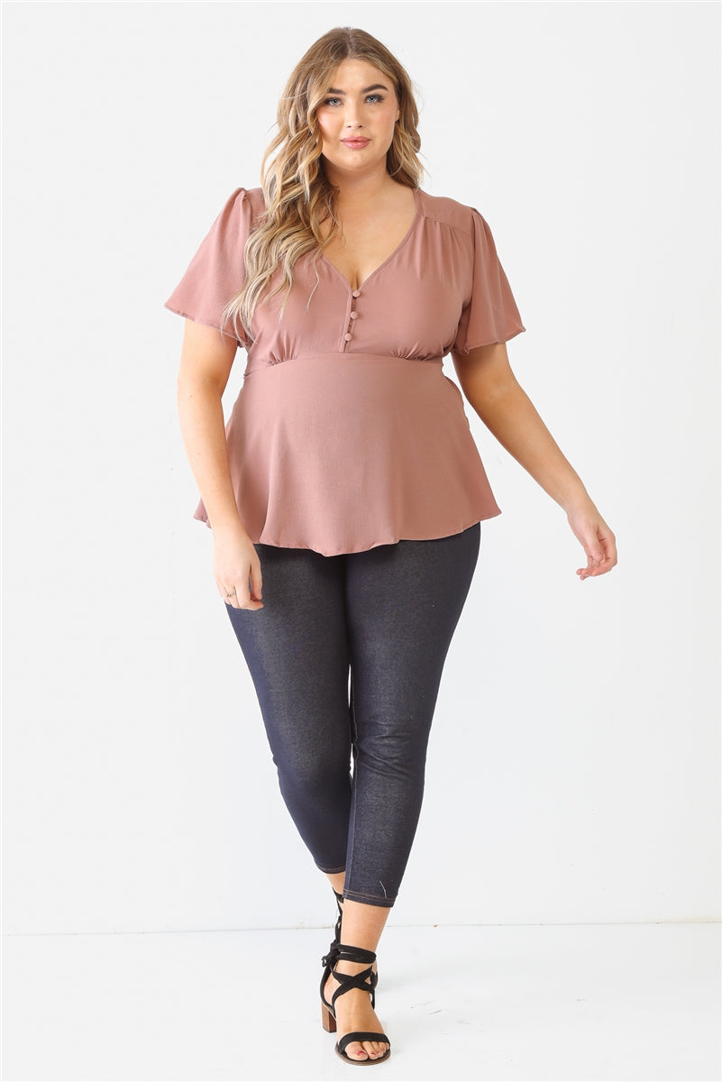 Plus Tie Detail Flare Top - SIUM