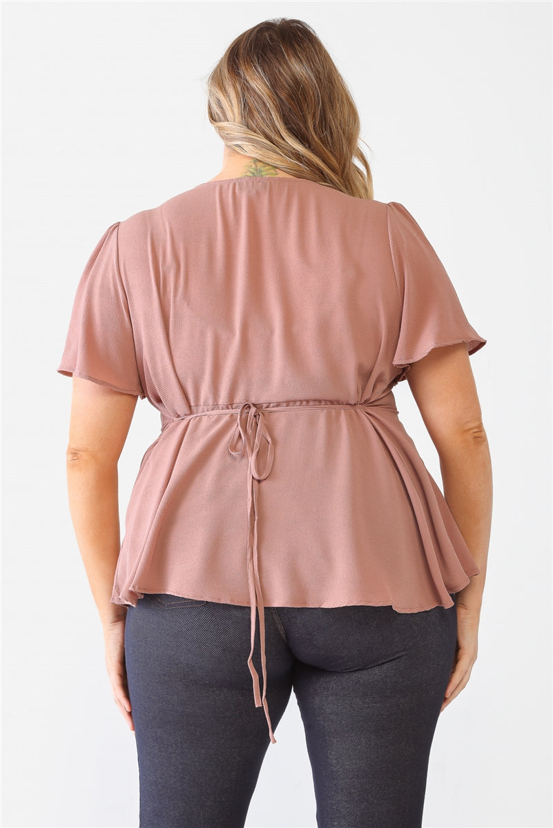 Plus Tie Detail Flare Top - SIUM