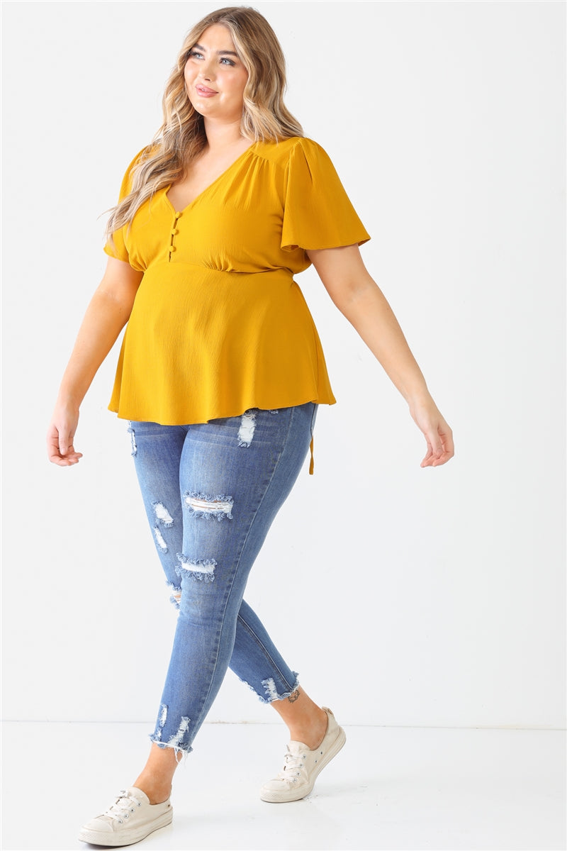 Plus Tie Detail Flare Top - SIUM