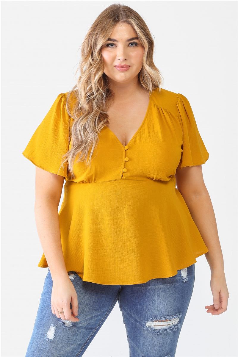 Plus Tie Detail Flare Top - SIUM