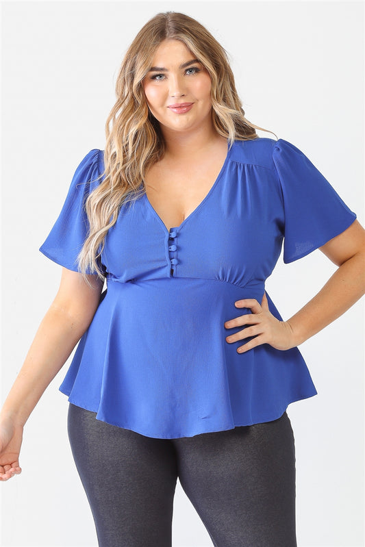 Plus Tie Detail Flare Top - SIUM