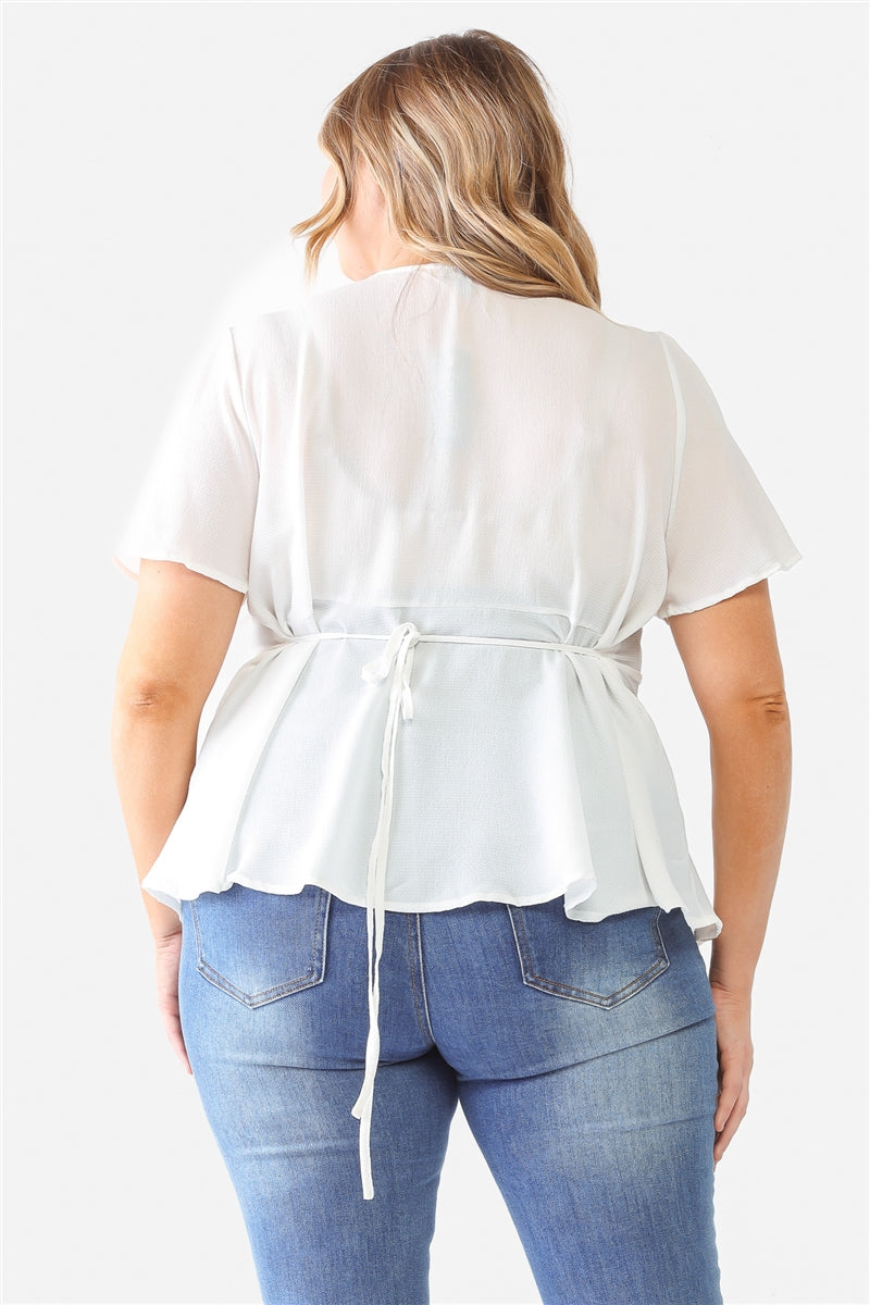 Plus Tie Detail Flare Top - SIUM