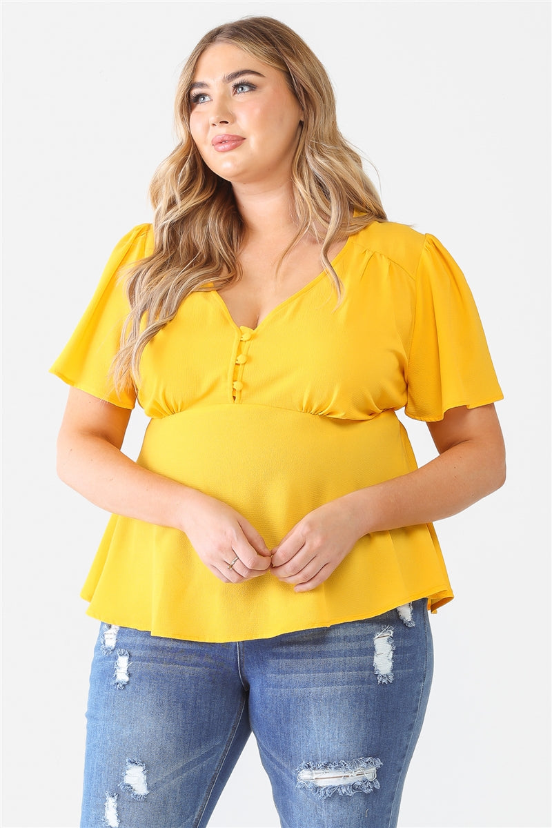 Plus Tie Detail Flare Top - SIUM