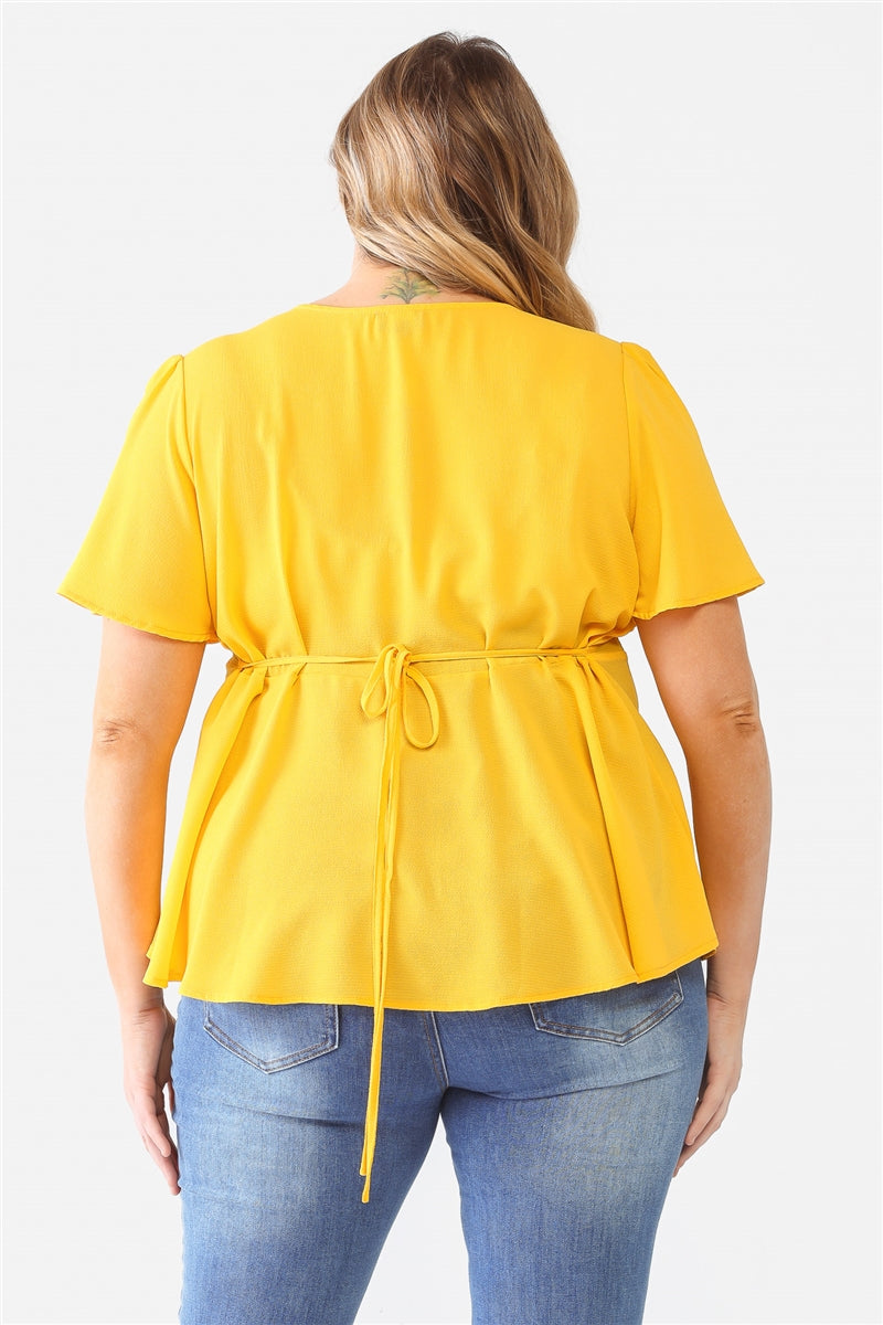 Plus Tie Detail Flare Top - SIUM